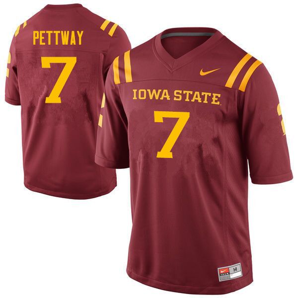 Men #7 La'Michael Pettway Iowa State Cyclones College Football Jerseys Sale-Cardinal
